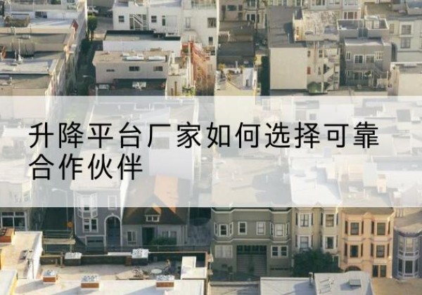 南城升降平台厂家-如何选择可靠合作伙伴